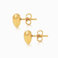 Solid Heart Stud Earrings in 18K Yellow Gold
