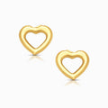 Open Heart Stud Earrings in 18K Yellow Gold