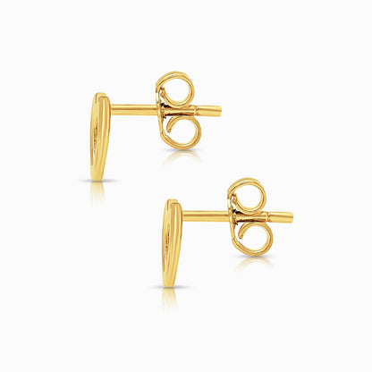 Open Heart Stud Earrings in 18K Yellow Gold