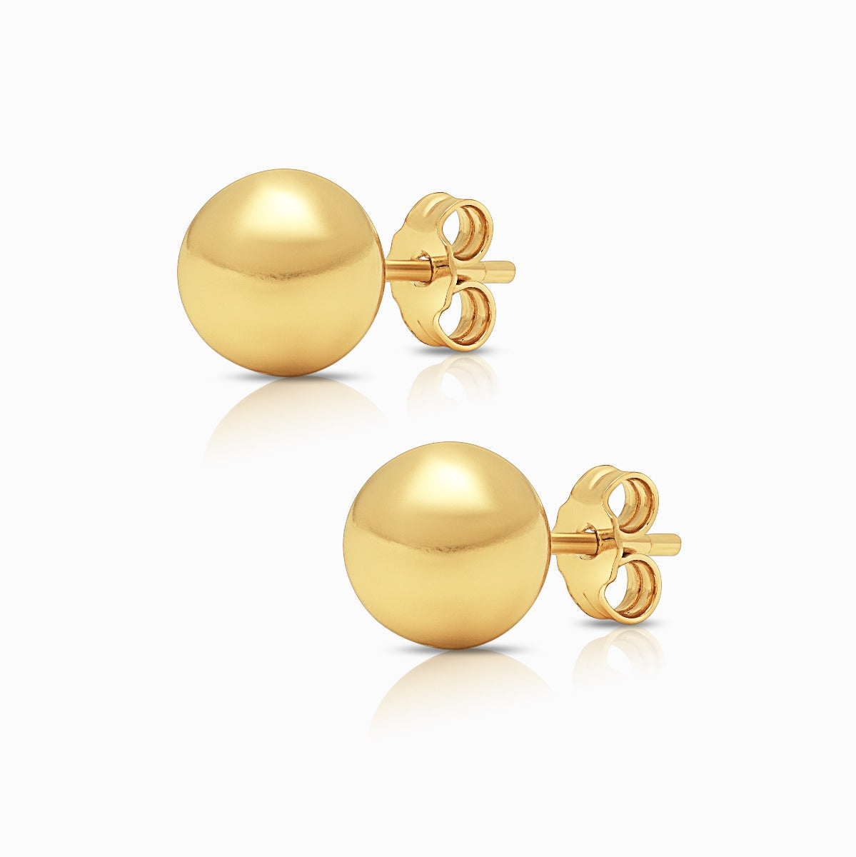 Simple Ball Stud Earring in 18K Yellow Gold - Medium