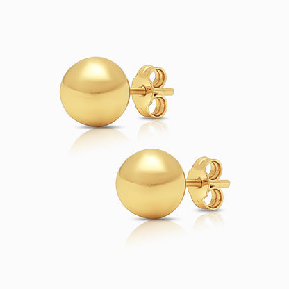 Simple Ball Stud Earring in 18K Yellow Gold - Medium