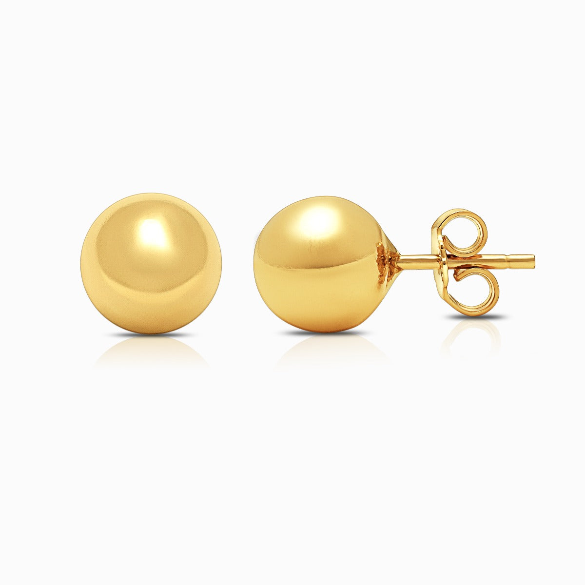 Simple Ball Stud Earring in 18K Yellow Gold - Medium
