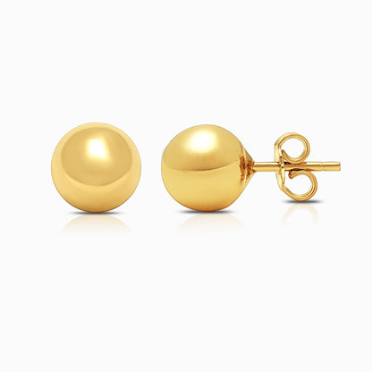 Simple Ball Stud Earring in 18K Yellow Gold - Medium