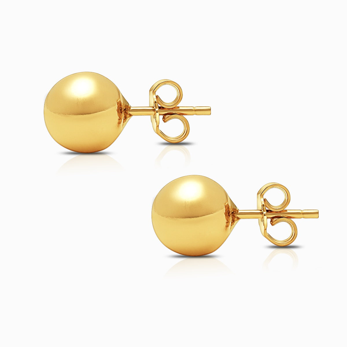 Simple Ball Stud Earring in 18K Yellow Gold - Medium