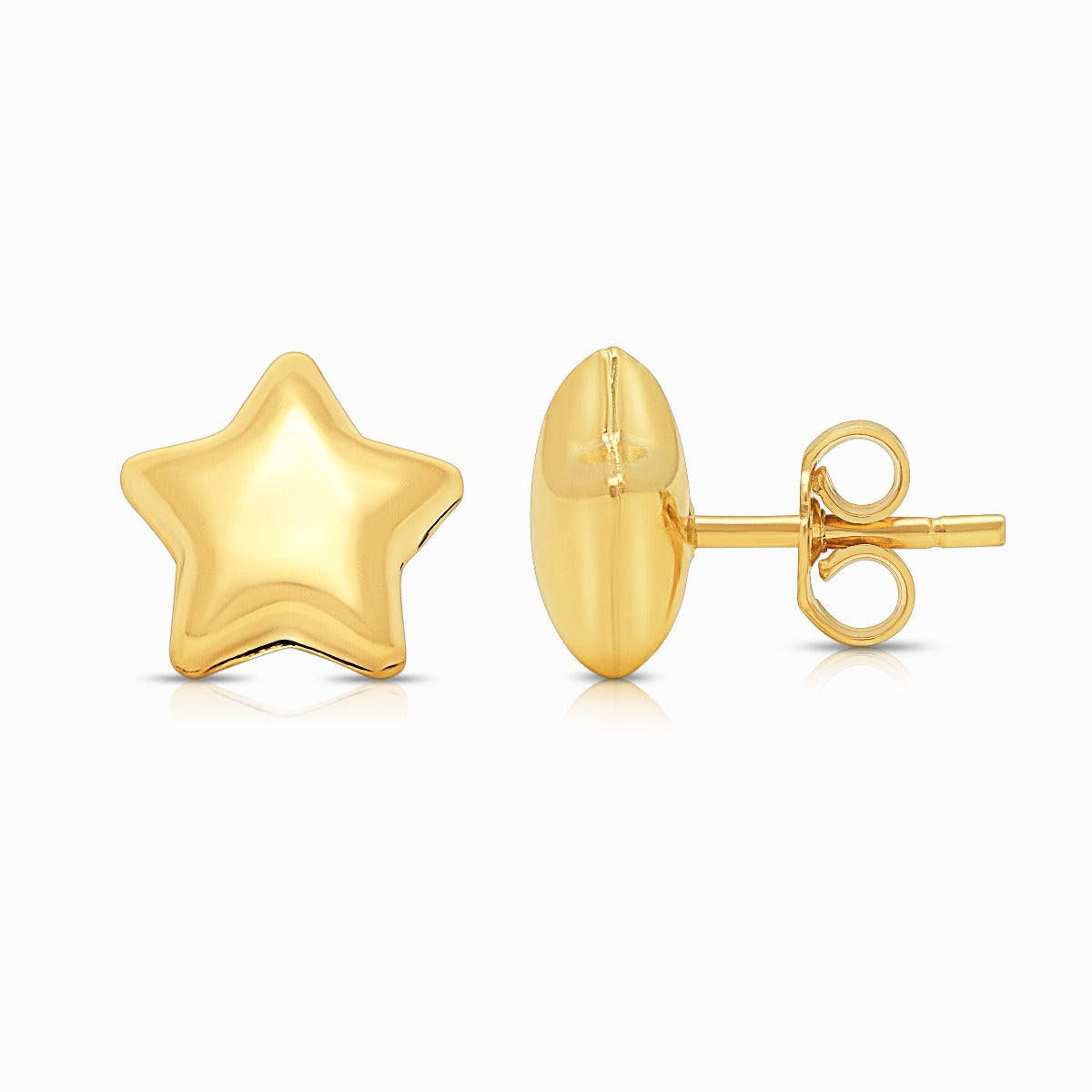 Polished Star Stud Earrings in 18K Yellow Gold