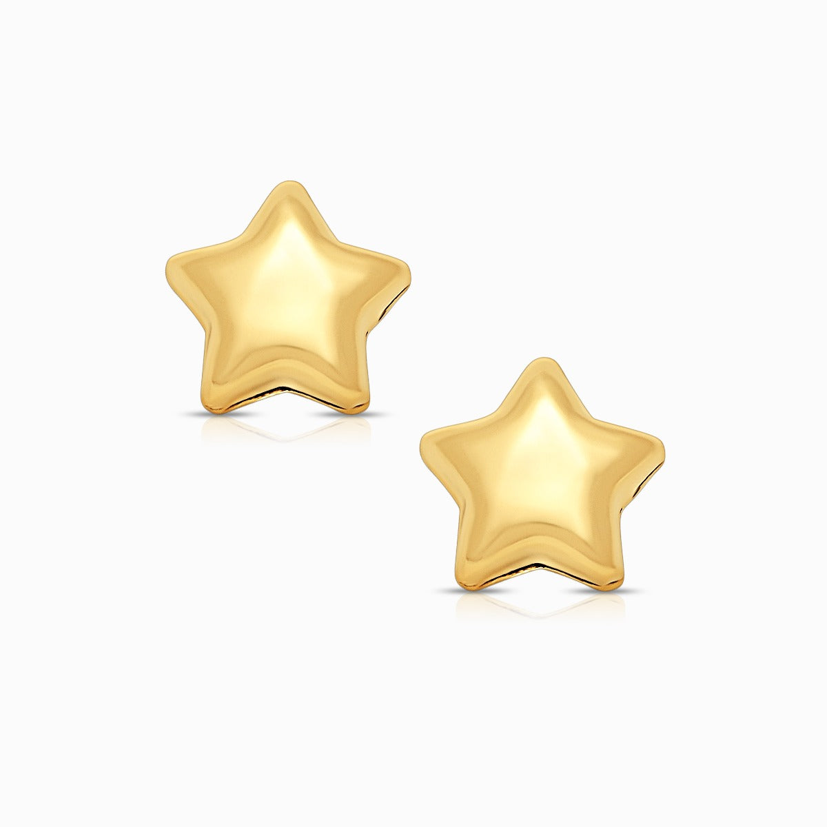 Polished Star Stud Earrings in 18K Yellow Gold