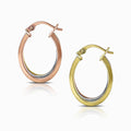 Tri-Color Triple Oval 18K Gold Hoop Earrings