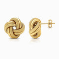 Textured Knot 18K Yellow Gold Stud Earrings - Small