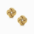 Textured Knot 18K Yellow Gold Stud Earrings - Small