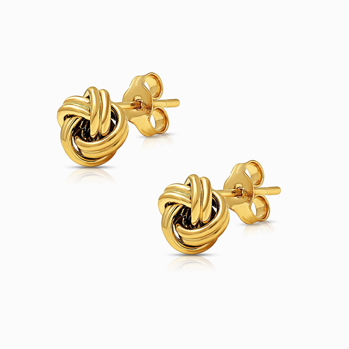 Polished Knot 18K Yellow Gold Stud Earrings