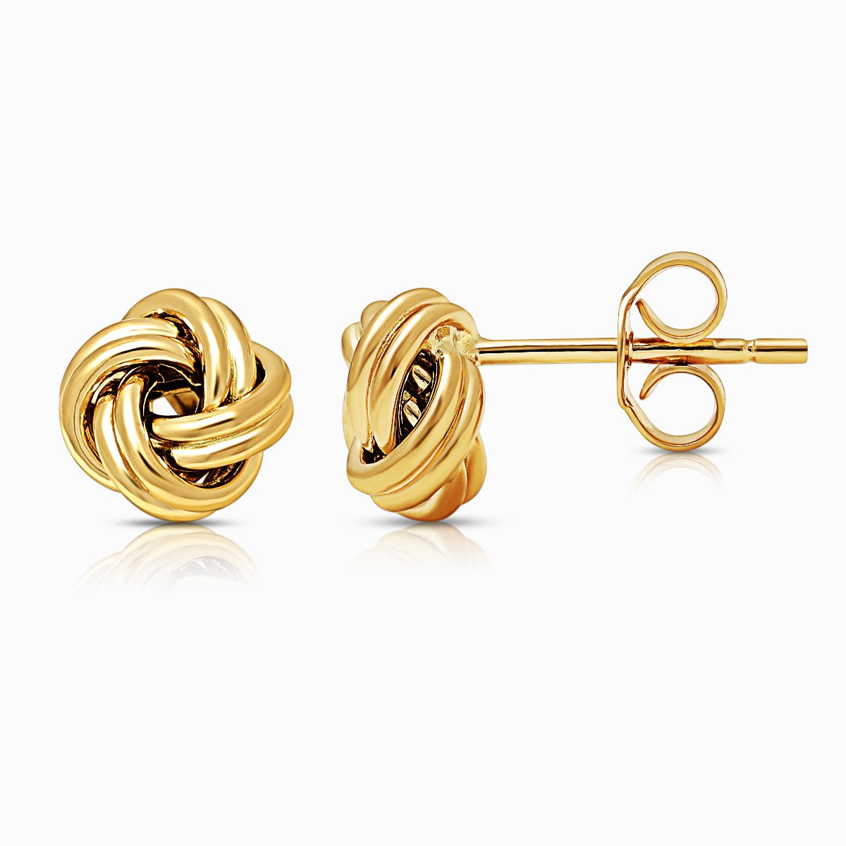 Polished Knot 18K Yellow Gold Stud Earrings