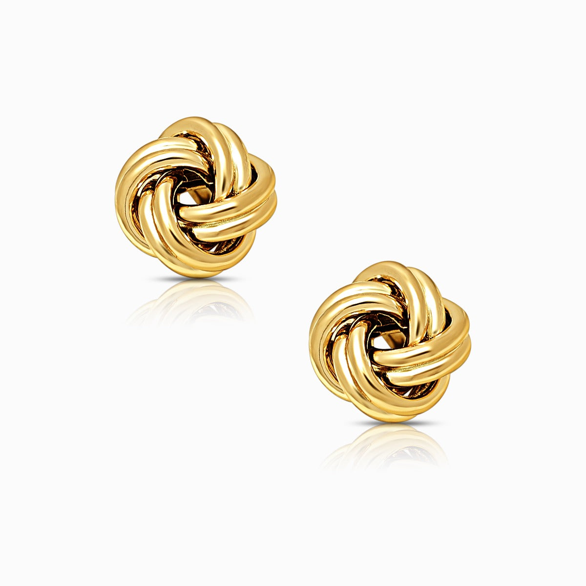 Polished Knot 18K Yellow Gold Stud Earrings