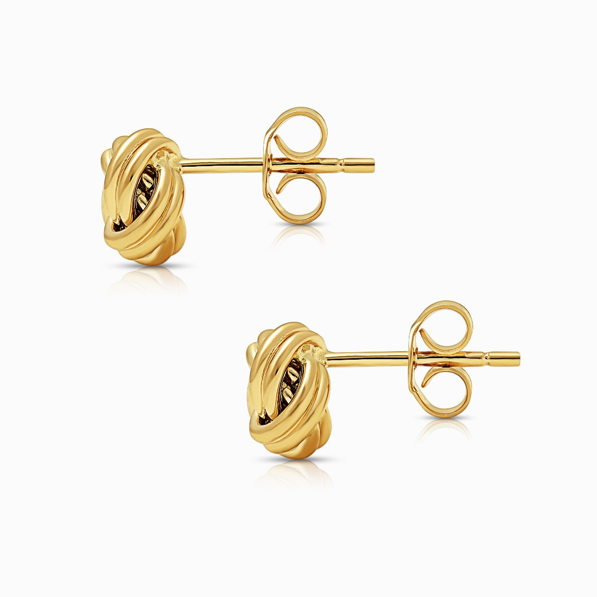 Polished Knot 18K Yellow Gold Stud Earrings