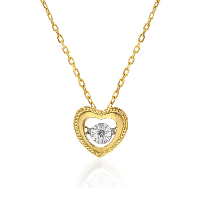 Heart Pendant with dancing Diamond