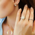 Claw-Set Half Eternity Diamond Ring in 18K White Gold