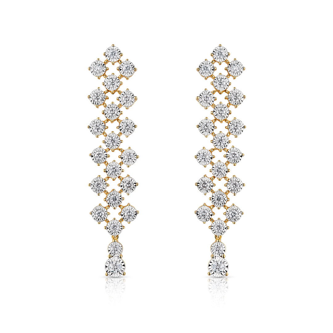 Elegant - Joie diamond earrings in 18K yellow gold