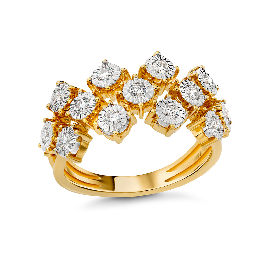 Joie de Vivre Diamond Cluster Ring