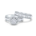 Pear & Round Diamond Halo Engagement & Wedding Rings - Love Bands