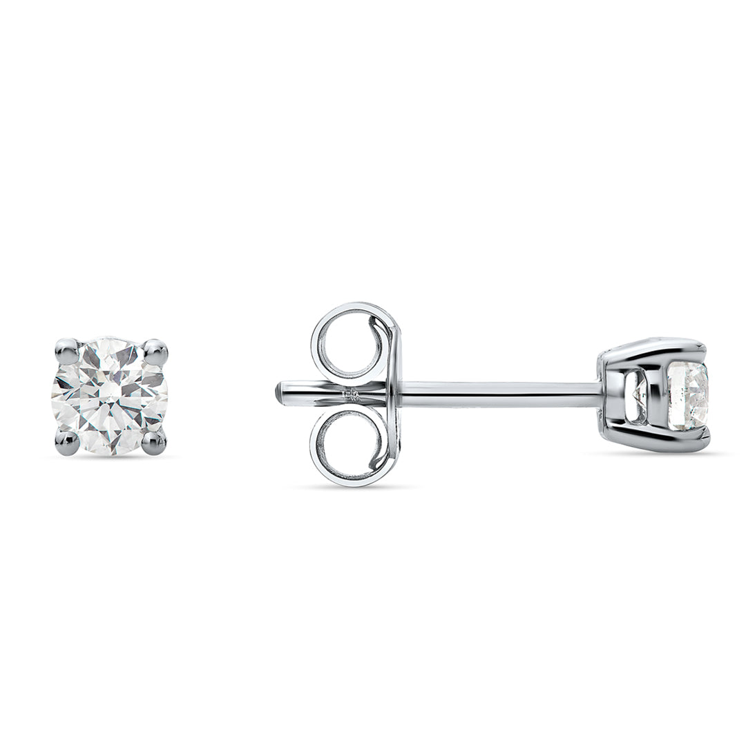 0.20 Carat Natural Round Diamond Solitaire Earring