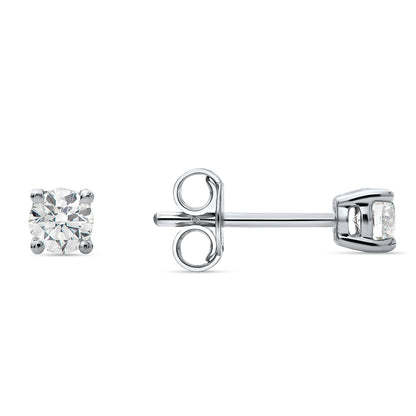 2 Carat Natural Round Diamond Solitaire Earring