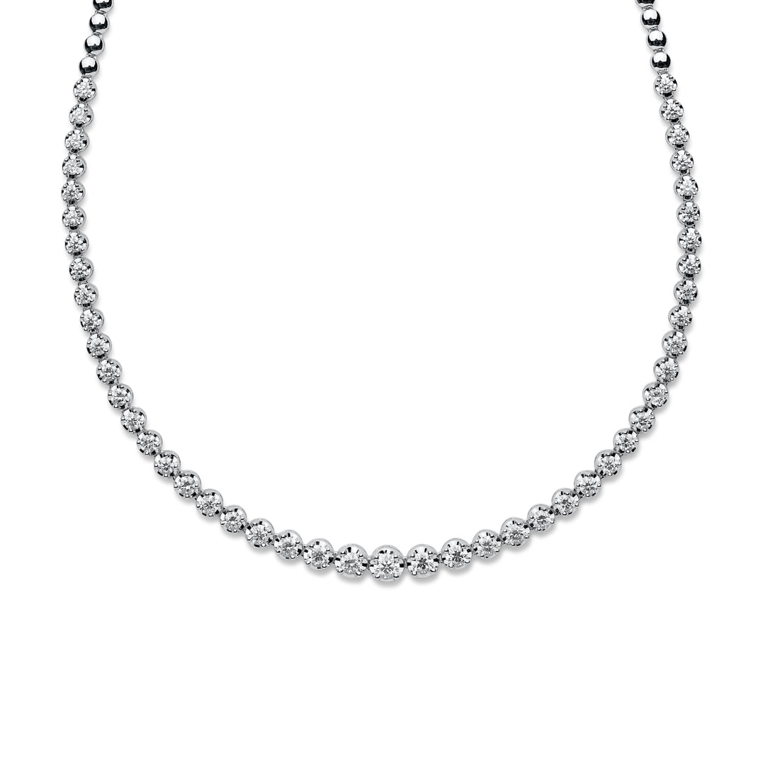 2.5 Carat Diamond Tiger Prong Tennis Necklace