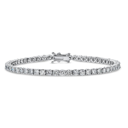 1.5 Carat Solitaire Tennis Diamond Bracelet in 18K White Gold