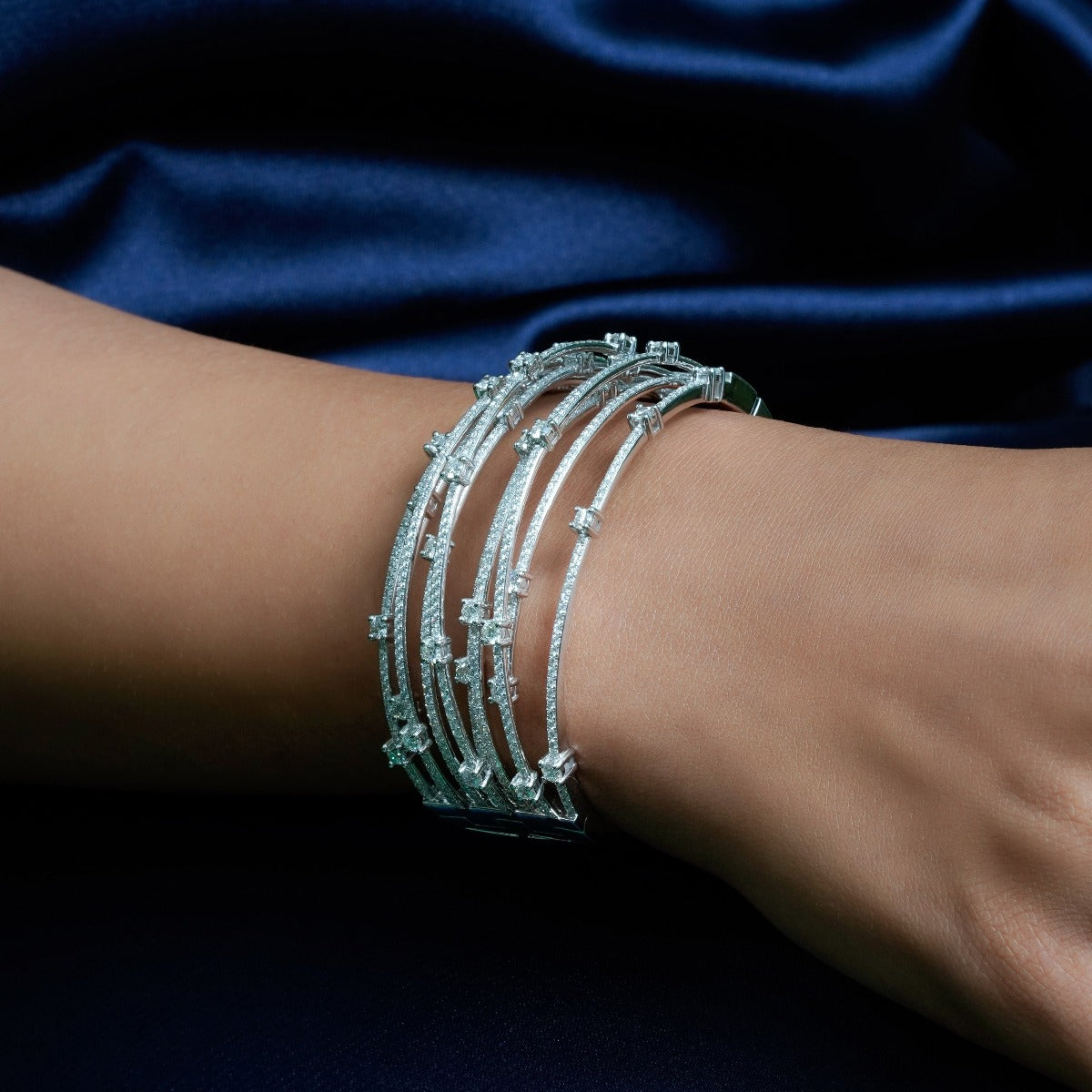 Starlit Splendor: Red Carpet Diamond Bangle