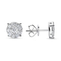 Daily wear diamond ear studs in 18K White gold -1.5 carat look