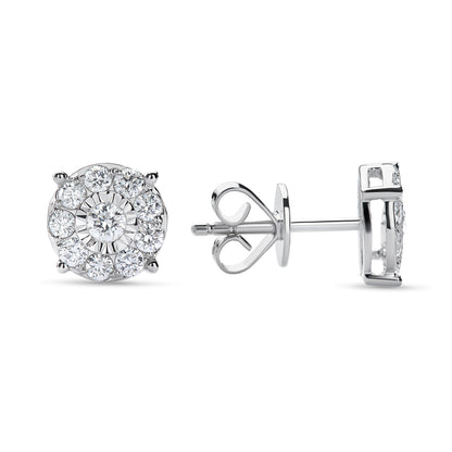 Daily wear diamond earrings in 18K White gold