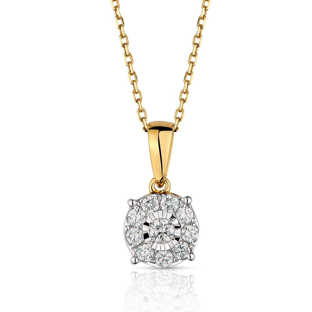 Daily wear diamond pendant in 18K yellow gold-1.5