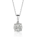 Daily wear diamond pendant in 18K white gold-2