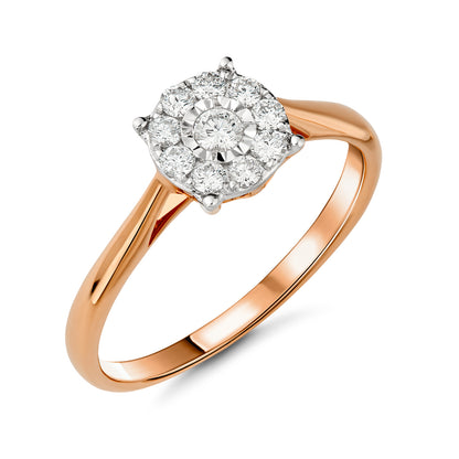 Mirage 1.5-Carat Look Diamond Cluster Ring in 18K Gold