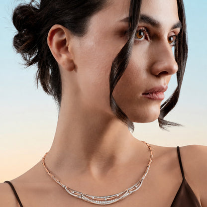 Midnight Rose Royale Diamond Necklace in 18K Rose Gold