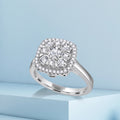 3 Carat Look Cushion Engagement Ring in 18K White Gold