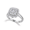 Cushion Engagement Ring in 18K White Gold-5
