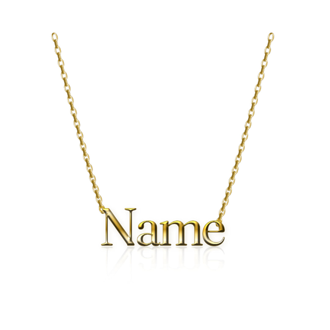 Personalised Name Pendant in plain 18 Karat Gold
