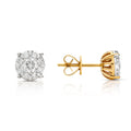 Round diamond earrings in 18K yellow gold - Mirage