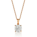Mirage Round 2 Ct Look Diamond Pendant in 18K White Gold