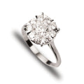 Mirage Round 3 Ct Look Diamond Engagement Ring in 18K White Gold