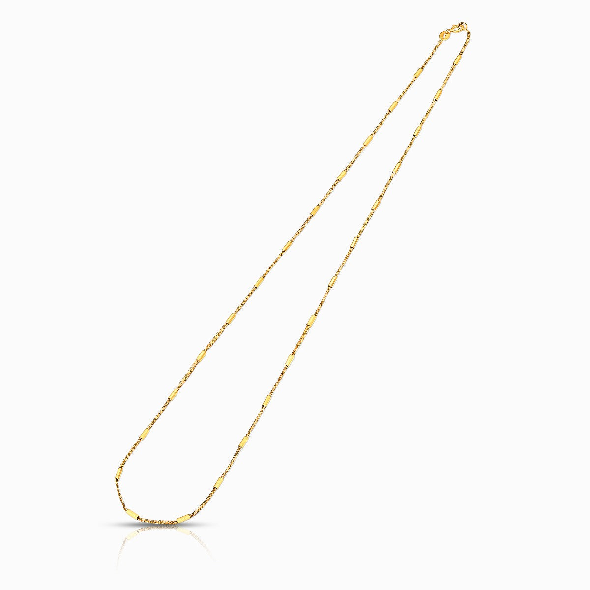 Fancy Bar and Chain 18K Gold Necklace