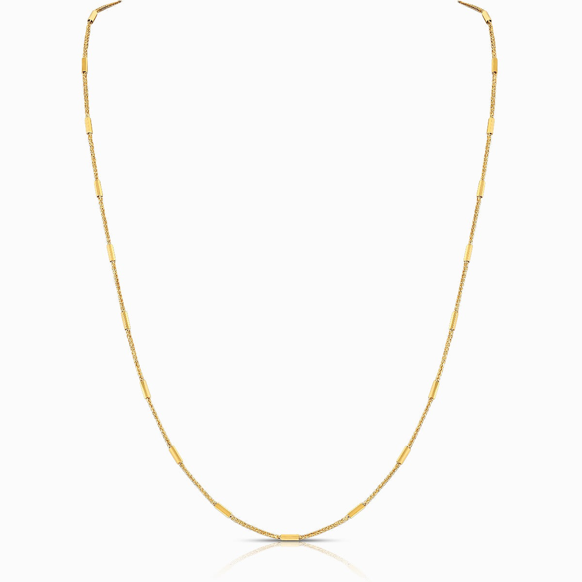 Fancy Bar and Chain 18K Gold Necklace