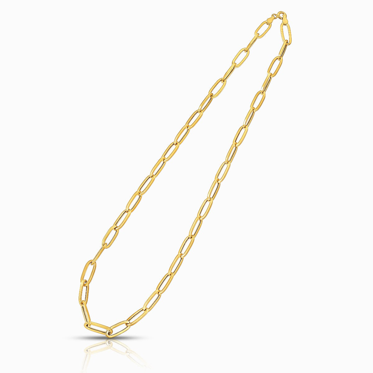 Modern Paperclip Link 18K Gold Necklace