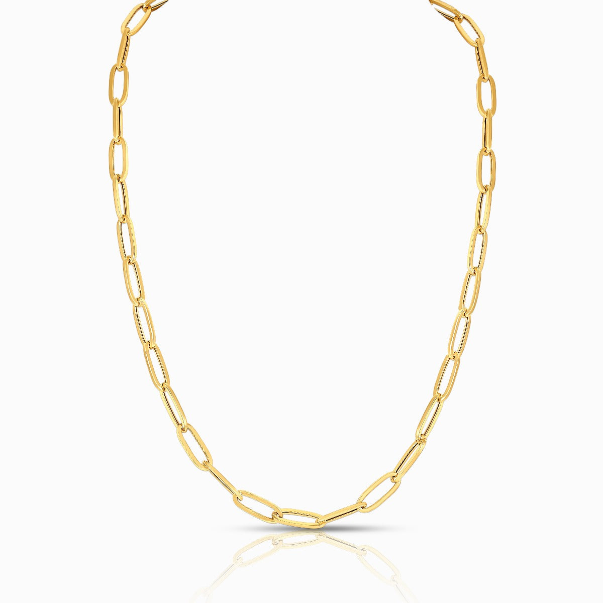 Modern Paperclip Link 18K Gold Necklace