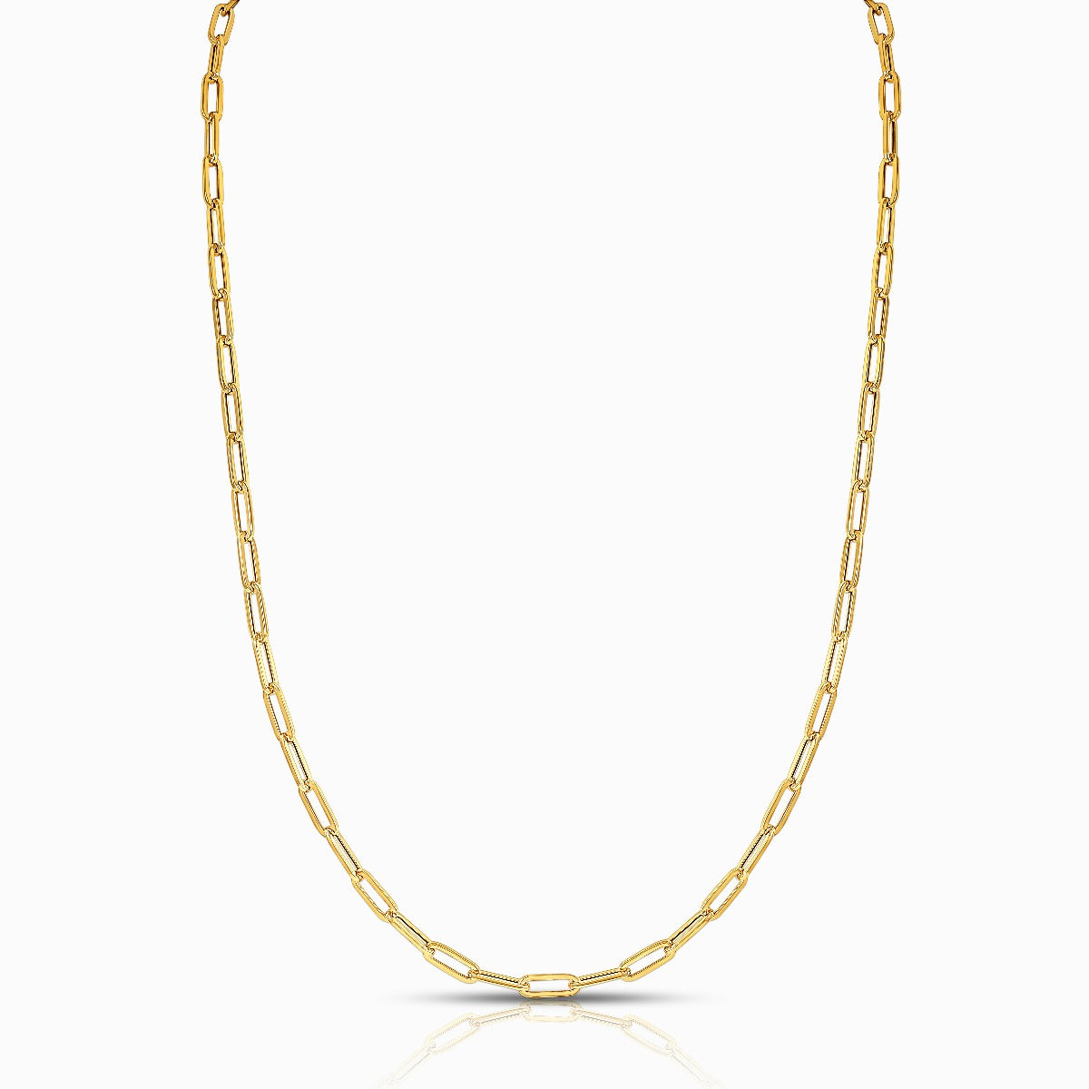 Modern Paperclip Link 18K Gold Necklace