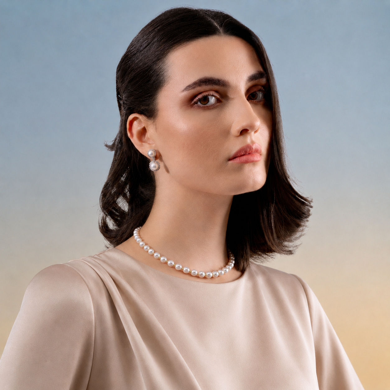 Sakura Pearl & Gold Harmony Necklace in 18K Yellow gold