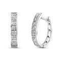 Earrings Hoops in 18K White Gold and Diamonds