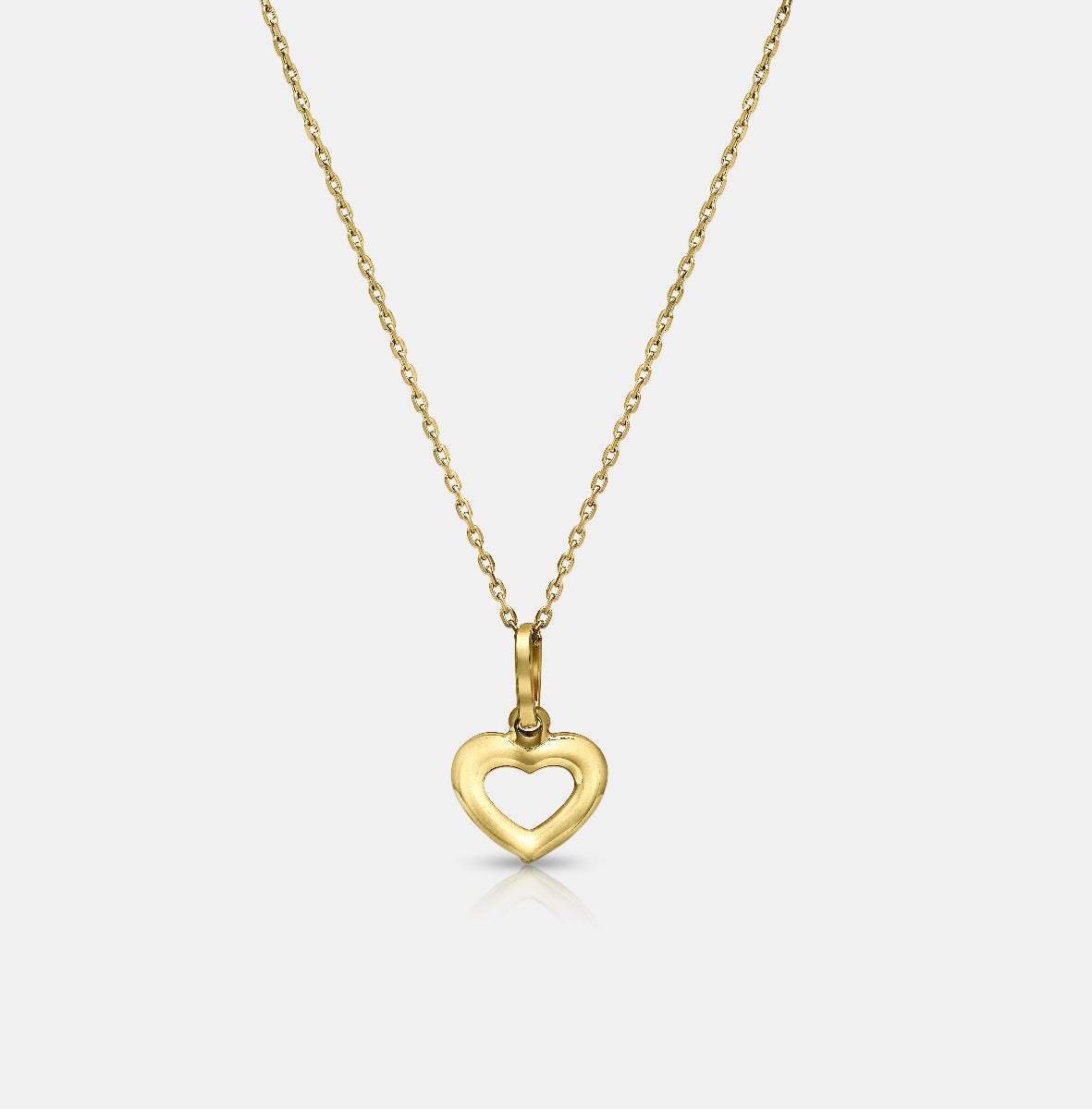 Open Heart Pendant in 18K Yellow Gold