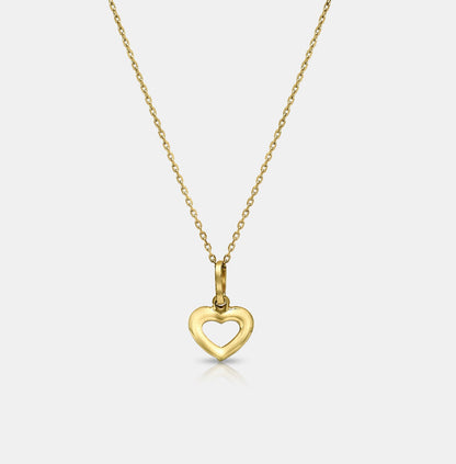 Open Heart Pendant in 18K Yellow Gold