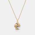 Tri-color Infinity Knot Pendant in 18K Gold - Medium