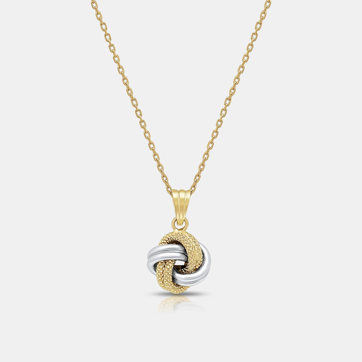 Dual-color Infinity Knot Pendant in 18K Gold